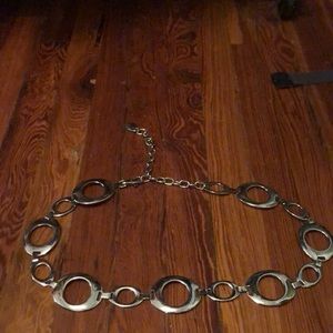 Silver adjustable chain belt